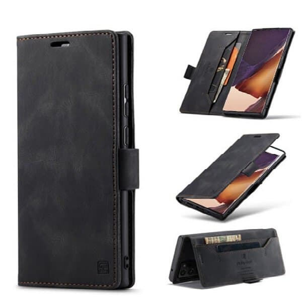 AutSpace For Samsung Galaxy Note 20 Ultra Case RFID Blocking Retro Flip Premium Leather Card Holder Wallet Cover - Black AutSpace For Samsung Galaxy Note 20 Ultra Case RFID Blocking Retro Flip Premium Leather Card Holder Wallet Cover - Black